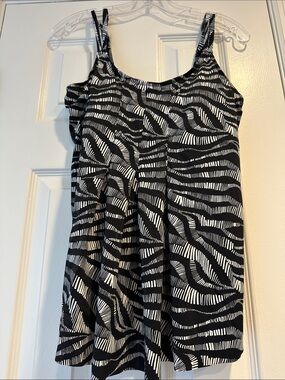Black and White Striped Zebra Print Tankini